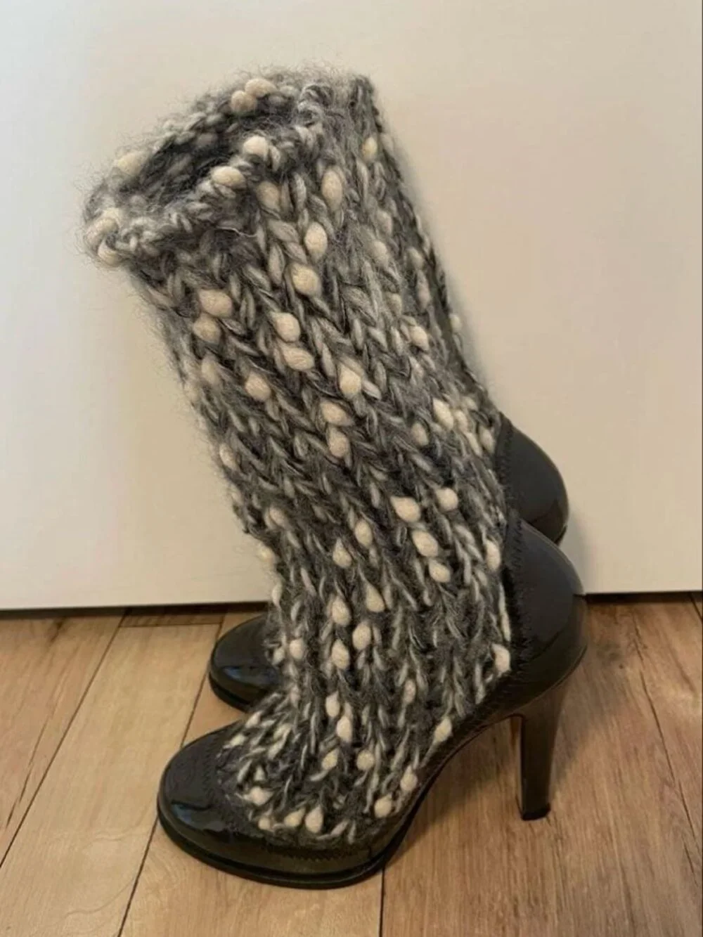Chanel Knit High Heels Boots